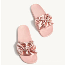 factory price china pink bowtie soft rubber sole slippers